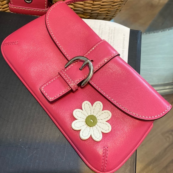 Coach Pink & Straw Georgous Bag + Wristlet - Picture 4 of 6